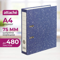 Папка-регистратор AttacheEconomy без мет.уголка_бюджет 75мм ч/б,син,бум/бум  фото 2