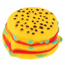 Игрушка для собаки "Бургер" д7,5см, h4см, с пищалкой, ПВХ, желтый, "Пэт тойс (Pet toys)" (Китай)