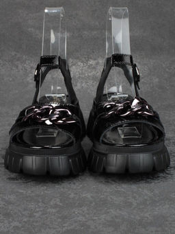 08-PEY144-5 BLACK Босоножки женские (натуральная кожа)