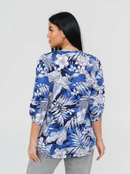 Туника женская, цвет синий белый