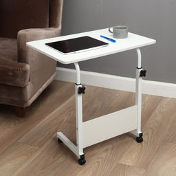 Столик прикроватный «Клик Мебель», на колёсиках, 600×400×600(800) мм, цвет белый