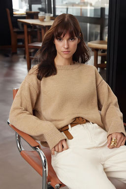 Vizon Genis Kal?p Yumusak Dokulu Triko Kazak TWOAW25KZ00126