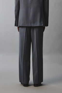 PANTAL?N TRAJE FLARE FIT CON LANA / Azul - Zara фото 3