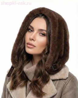 Амина экомех норка подкл.трик. Капюшон женский (56-58)