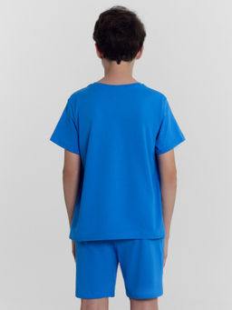 Комплект для мальчиков (футболка, шорты) ярко-голубой - Mark formelle фото 5