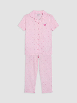 G?mlek Yaka K?z ?ocuk Pijama Tak?m