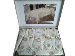 Скатерть EFOR ALMOND SET 160*220 8 салфеток- капучино  фото 2