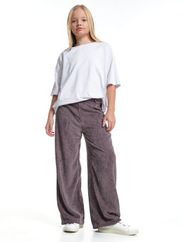 Брюки вельветовые палаццо 22-8062 коричневый