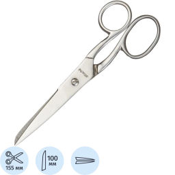 Ножницы Attache Metal 155 мм, ассиметричные ручки,цельнометаллические фото 2