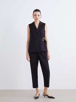 Kruvaze Yaka Kad?n Klasik Yelek