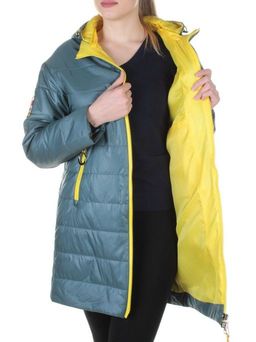 B19102 GRAY/GREEN Пальто демисезонное женское Aikesdfrs - Fashion фото 7