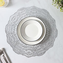 Набор салфеток сервировочных на стол Доляна Мэри, d=36 см, 4 шт, цвет серебряный  фото 12