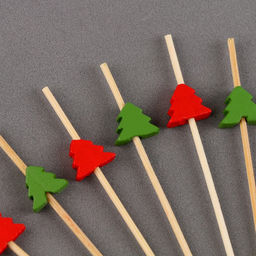 Цена за 2 шт. Шпажки для канапе новогодние «Ёлочки», в наборе 12 шт.