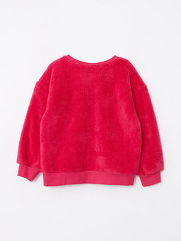 Bisiklet Yaka Nak??l? Uzun Kollu Pel?? K?z ?ocuk Sweatshirt ve Ta? - Waikiki фото 2