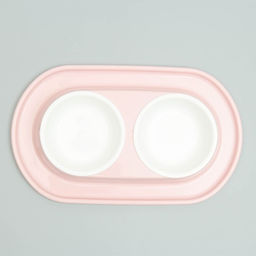 Миска для животных Мур-мяу 0,3л двойная на подставке, розовая - Пижон фото 3