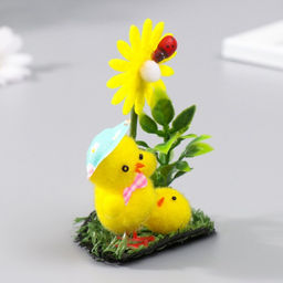 Фигурка пасхальная «Цыпа и цыпленок на лужайке с одуванчиком», 4.5×6×10.5 см
