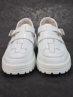 03-PDA165-1 WHITE Полуботинки женские (натуральная кожа)