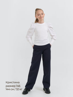 Блузка из лапши для девочки Белая 7+ - Bungly фото 11