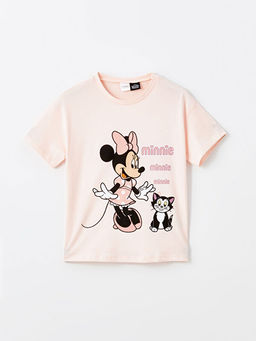 Bisiklet Yaka Minnie Mouse Bask?l? K?z ?ocuk Pijama ?st