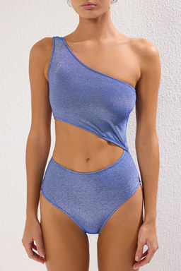 TRENDYOLMILLA Saks Tek Omuz Cut Out/Pencereli Simli Regular Core Mayokini TBESS25MY00003 фото 13