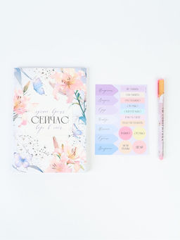 Подарочный набор, ежедневник А5, 80 л., наклейки, ручка Ты можешь все