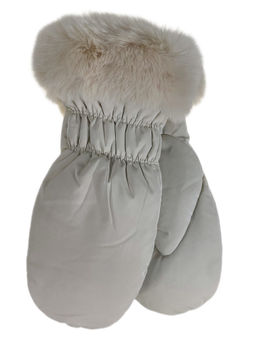 Зимние женские варежки с подкладом из искусственного меха, цвет молочный