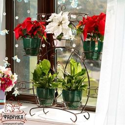 Подставка для цветов на подоконник 14-909-BG на 9 цветов - Фабрика интерьерной ковки фото 3