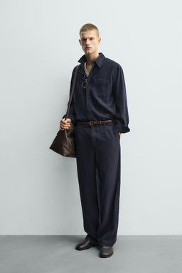 PANTAL?N FLUIDO RELAXED FIT / Marino