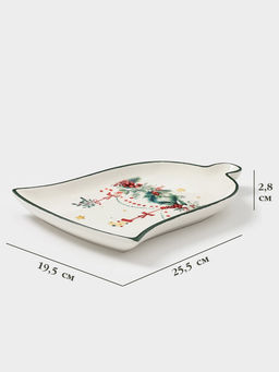 Тарелка сервировочная Доляна «Новогодние подарки», 25.5×19.5×2.8 см, доломит, белая