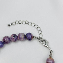 Браслет из Чароита с Жемчугом 18,5 см + - Радуга самоцветов фото 5