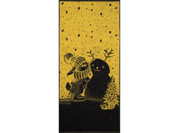 Полотенце махровое 6с102.411ж1 Зимняя забава(т.желтый) 67х150см