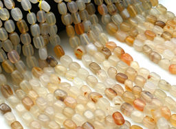 Бусины из агата тонированного прямоугольник 8*11мм цв.персиковый, 37см, 31 бусина Радуга камня