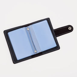 Визитница на кнопке, 26 карт, однотонная, чёрная