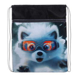 Мешок для обуви с карманом 420 х 340 мм, Calligrata МСО-7С, (мягкий полиэстер, плотность 210D), Пушистый дружок песик  фото 2