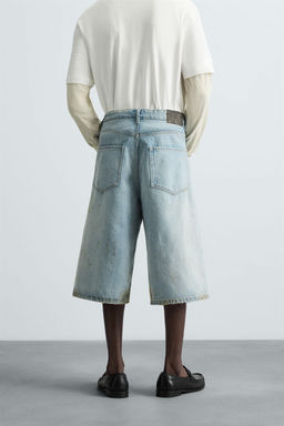 VINTAGE EFFECT BAGGY FIT DENIM BERMUDA SHORTS - Zara фото 12