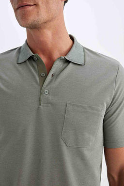 Футболка-поло из пике стандартного кроя с короткими рукавами - Defacto фото 6