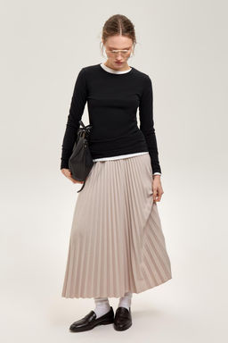 ЕВТ 7026/серо-бежевый юбка жен