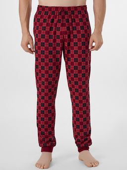 Брюки мужские домашние красные в клетку