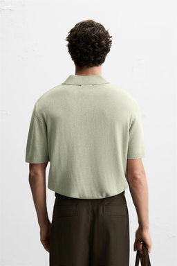 TEXTURED KNIT POLO SHIRT - Zara фото 8