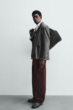 FLOCKED WIDE-LEG TROUSERS - Zara фото 4