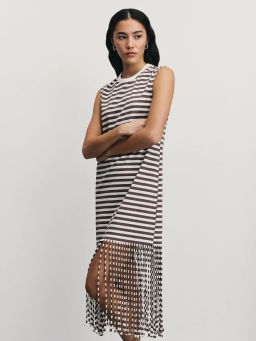 Платье в полоску с бахромой / Zarina