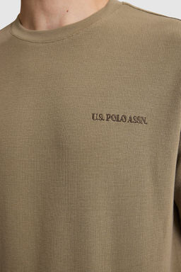 Erkek Haki Comfort Fit Bisiklet Yaka TiЕГrt - U.s. polo assn фото 6