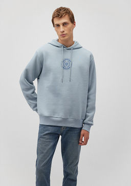 Muhur Logo Bask?l? Kapusonlu Mavi Sweatshirt  фото 2