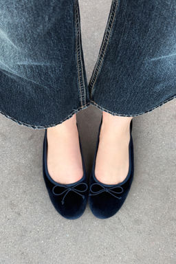 VELVET-EFFECT SLINGBACK BALLET FLATS - Zara фото 2