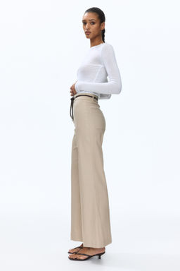 Pantal?n bootcut en mezcla de lino - H&m фото 3