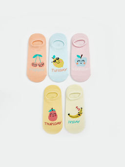 Desenli K?z ?ocuk Patik ?orap 5li