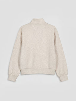 Fermuarl? Dik Yaka K?z ?ocuk Soft Touch Sweatshirt