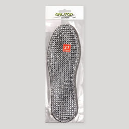 Цена за 3 шт. Стельки для обуви, утеплённые, двухслойные, фольгированные, окантовка, р-р RU 35 (р-р Пр-ля 37), 23.5 см, пара, серые - Onlitop фото 5