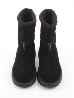 04-PAL273-1Z BLACK Ботинки зимние женские (натуральная замша, 100% шерсть)