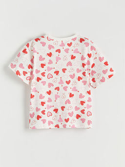 Kalp Bask?l? K?z ?ocuk ?ortlu Pijama Tak?m?